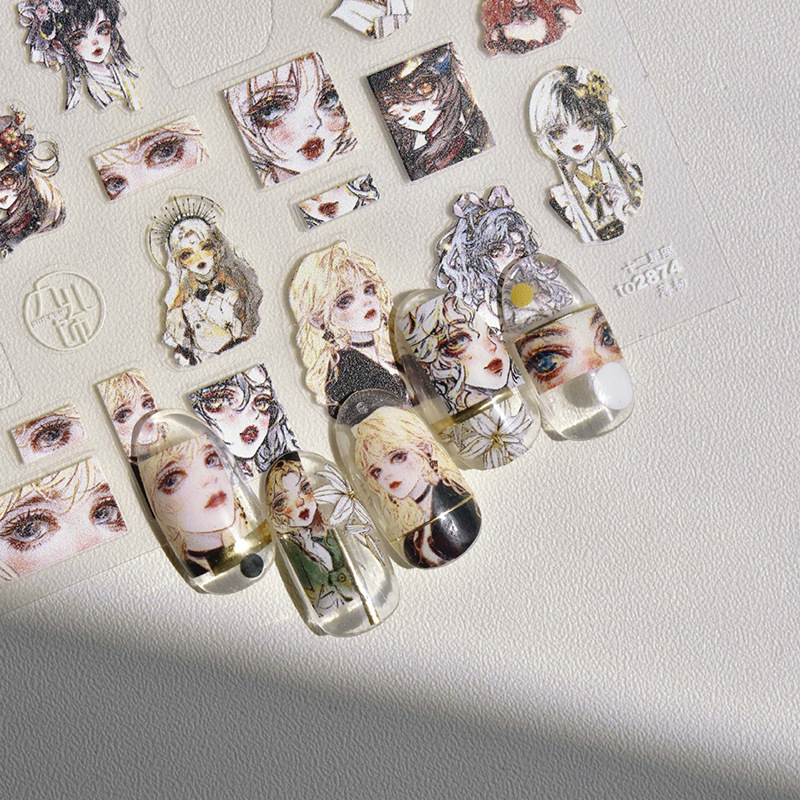 Twelve Zodiac Nail Stickers Tomoni Embossed Adhesive Japanese Style Internet Celebrity Girl Nail Stickers Portrait Decoration Twelve Zodiac Nail Stickers Tomoni Embossed Adhesive Japanese Style Internet Celebrity Girl Nail Stickers Portrait Decoration