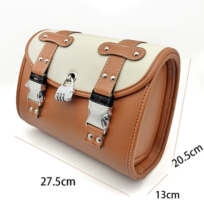 Motorcycle Safety Supplies Motorcycle Storage Bag, Retro Leather - brown-buckle-style-length-275-width-13-height-205cm