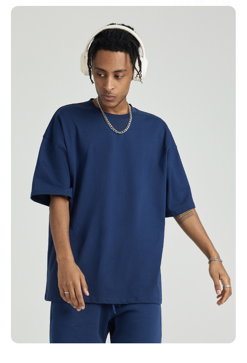 287g Weight Short Sleeve Sleeve Length Pullovers Placket Type Drop Sleeve Sleeve Type Cotton Fabric Type Long Top Length T-shirt Tops Type Daily Occasion Round Neck Neckline Breathable Function Loose Fit Type Solid Color Pattern Summer Season Men's Gender Casual Style Wholesale Men's Casual Solid Color Short Sleeve Men's Tops 18