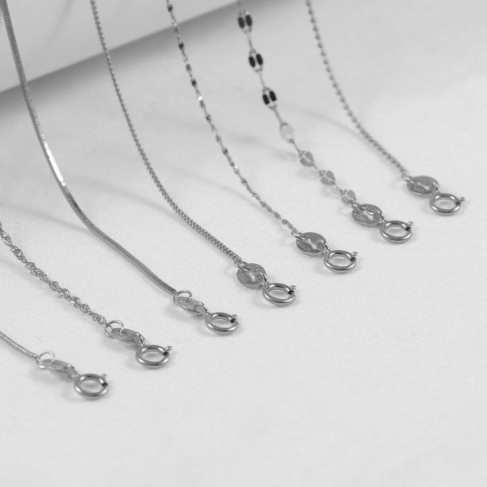 1 Piece Quantity 925 Sterling Silver Plating Geometric Solid Color Necklace