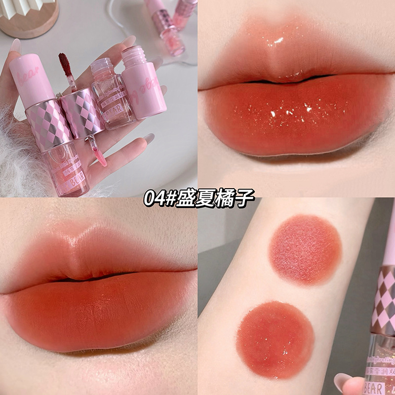 Gege bear Goge bear niebla doble esmalte de labio espejo desnudo otoño invierno blanco impermeable no es fácil de descolorar