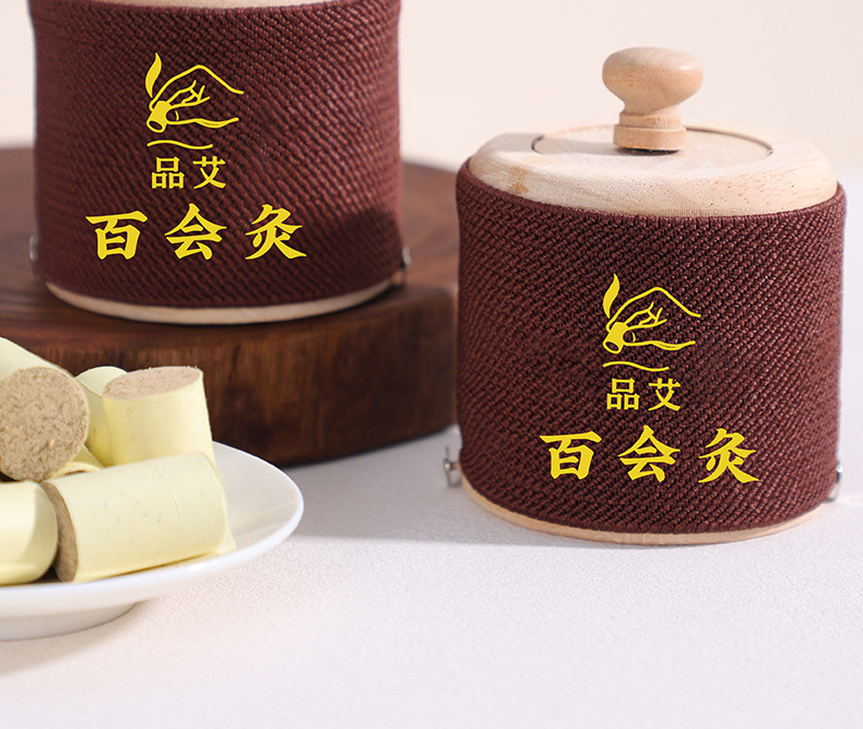 Baihui Moxibustion Box Portable Wooden Head Moxa Burner for Baihui Point Home and Travel Use overview
