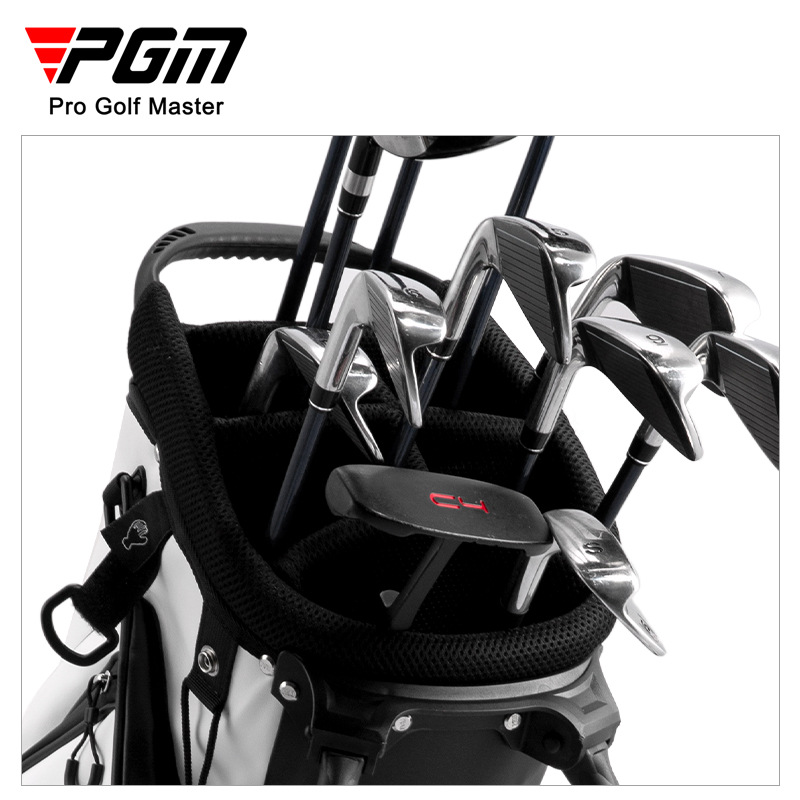 Túi đựng gậy golf PGM chống nước nhẹ có giá đỡ, dạng ba lô đeo vai, cao 130 cm — Túi QB073 màu trắng và xanh lam [không có que], Túi bóng trắng xám QB073 [không cần thanh], Túi bóng trắng đen QB073 [không có gậy]