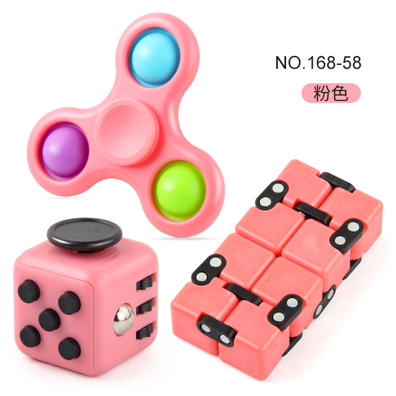 Transfronterizo nuevo traje de descompresión de segundo orden infinito cubo dados de tres agujeros burbuja música dedo Gyro nuevo juguete exótico