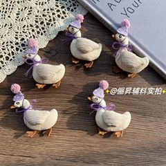 新しい子供のかわいい漫画の布芸は綿の紫色のガチョウのヘアピンのヘアリングのアパレルのアクセサリのDIYのアクセサリの部品を詰めます。