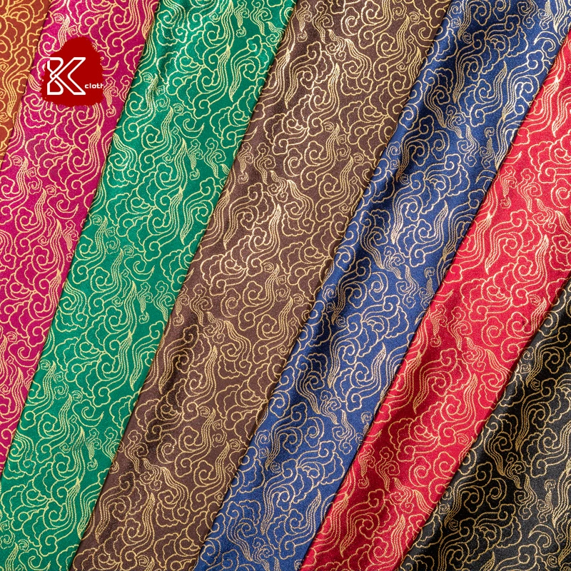 Брокат в японском стиле и платье из парчовой ткани с ветровыми облаками, ткань для одежды с золотым тиснением, весенне-осенняя жаккардовая ткань ручной работы своими руками.
