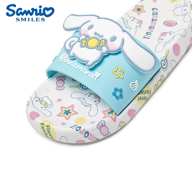 Hello Kitty, летние мультяшные милые тапочки для принцессы, нескользящая детская пляжная обувь внутри
