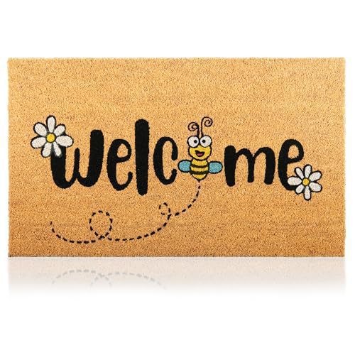 Amazon temu alambre material coco marrón inglés amor gatos y pájaros en la alfombra de la puerta antideslizante alfombra de entrada