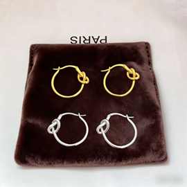 Ce凯旋门冷淡风打结圆环耳环欧美极简风耳扣耳圈欧美风跨境外贸耳