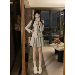 大码女装胖mm新款韩系穿搭显瘦上衣+中长款半身裙两件套
