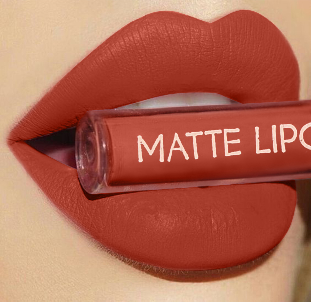 6-piece red matte lipstick set, liquid lipstick, waterproof, non-stick cup, lip gloss, velvet lip gloss, cross-border undefined