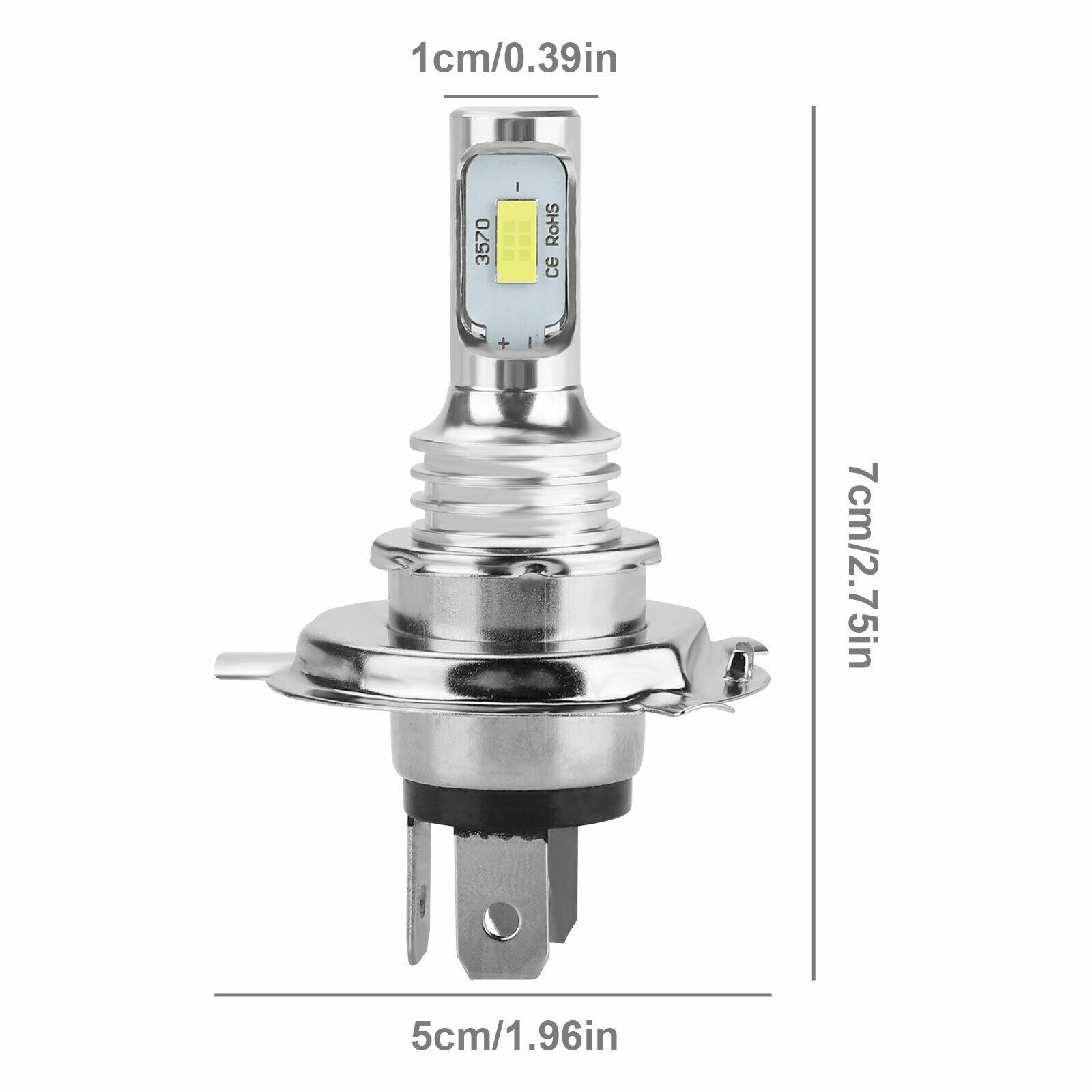 H4 80W 3570 2SMD 6000K luz blanca decodificadora de luz LED para automóviles luz de niebla de motocicleta faro azul hielo