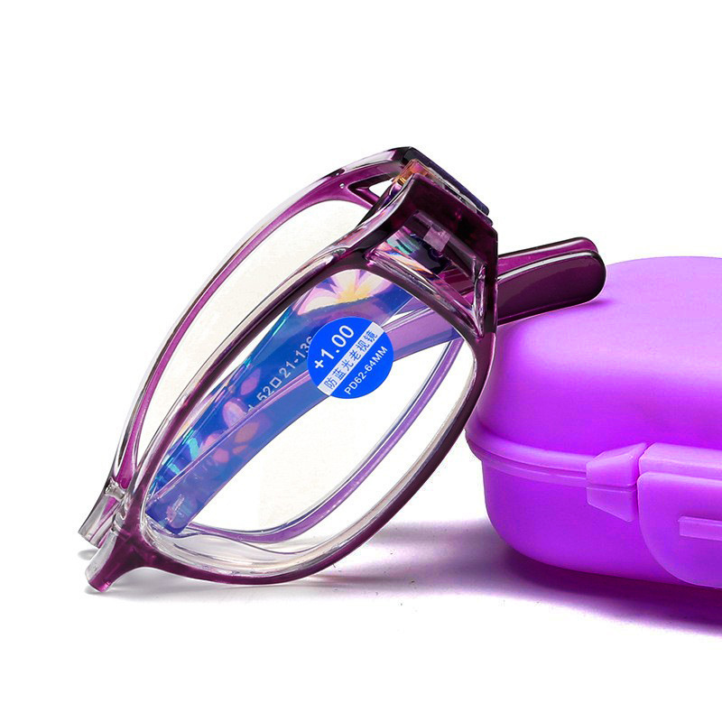 Nueva impresión portátil plegable moda ultra ligera y elegante confortable resina anti-luz azul gafas de edad alta definición