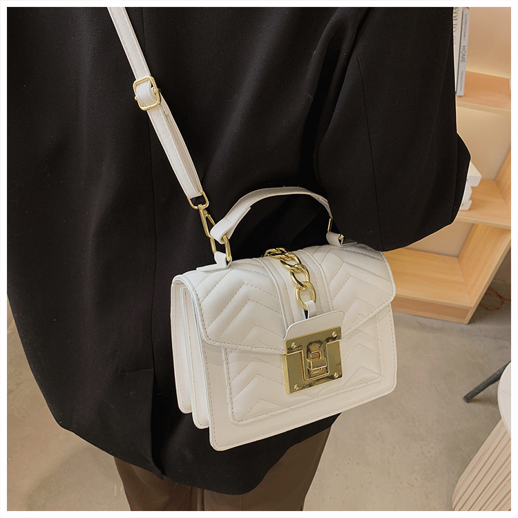 Mode beilufige kleine quadratische Tasche einfarbig Schulter Messenger Bag Grohandelpicture4