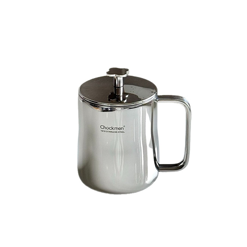 Zhuo Deming 18 / 10 tazas de acero inoxidable de tetrahedra doble taza de agua con mango taza de leche taza de cerveza