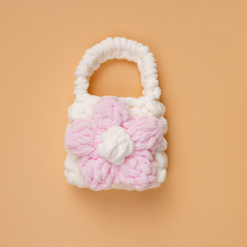 Bolsa de auriculares ganchillo acabado con cubierta protectora bluetooth peluche lindo oso pequeño tejido a mano bolsa de cambio de llavero