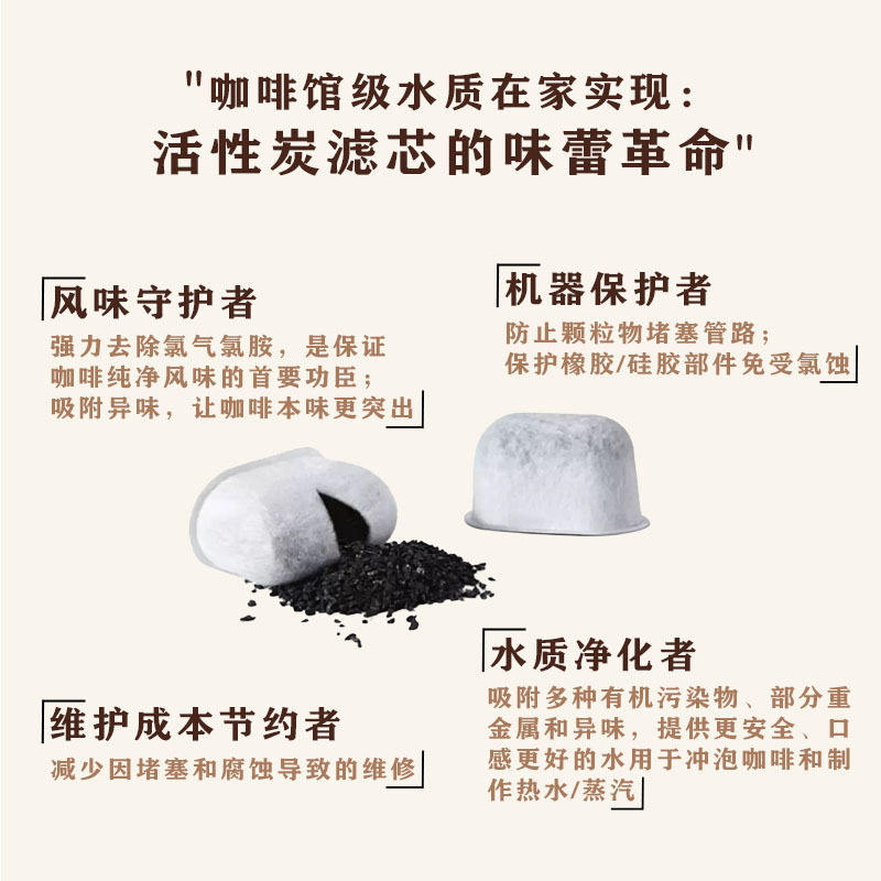 咖啡机替换滤芯跨境热卖配件椰壳活性炭去除杂质异味咖啡机过滤芯|undefined