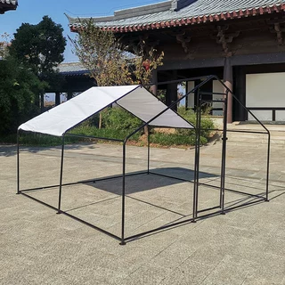 乐丰新款黑色喷塑金属鸡笼定制镀锌管鸡舍围栏户外养鸡