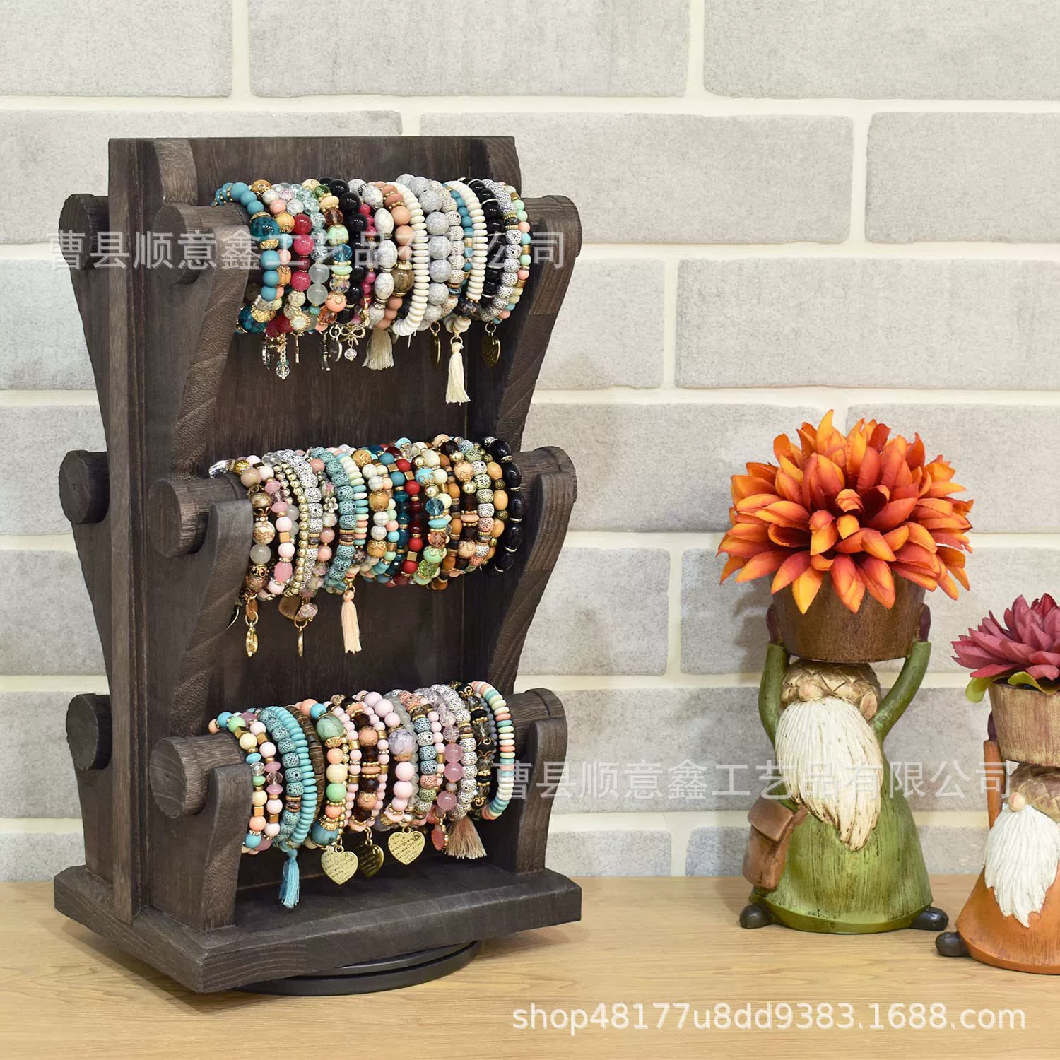 Деревянные ювелирные изделия витрина магазин браслет серьги маленькие украшения деревянная стойка для хранения бытовой рукоделия витрина ювелирных изделий