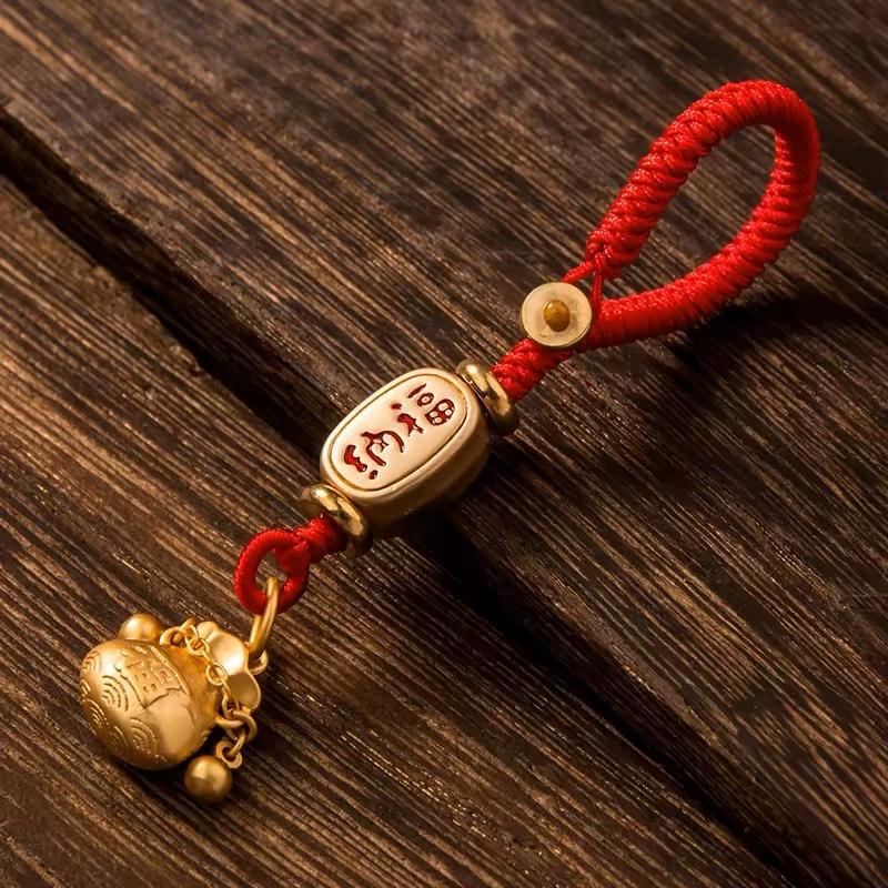 Удачи в Noffu брелок подвеска ручной плетеной веревки кольцо для ключей кольцо для мужчин и женщин винтажные подвески ювелирные изделия оптом