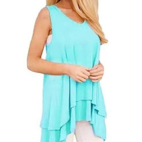  New Arrival Amazon & Wish: European & American Style Sleeveless Tank Top, Double-Layer Casual Shirt, Cinched Waist Design – European & American Look