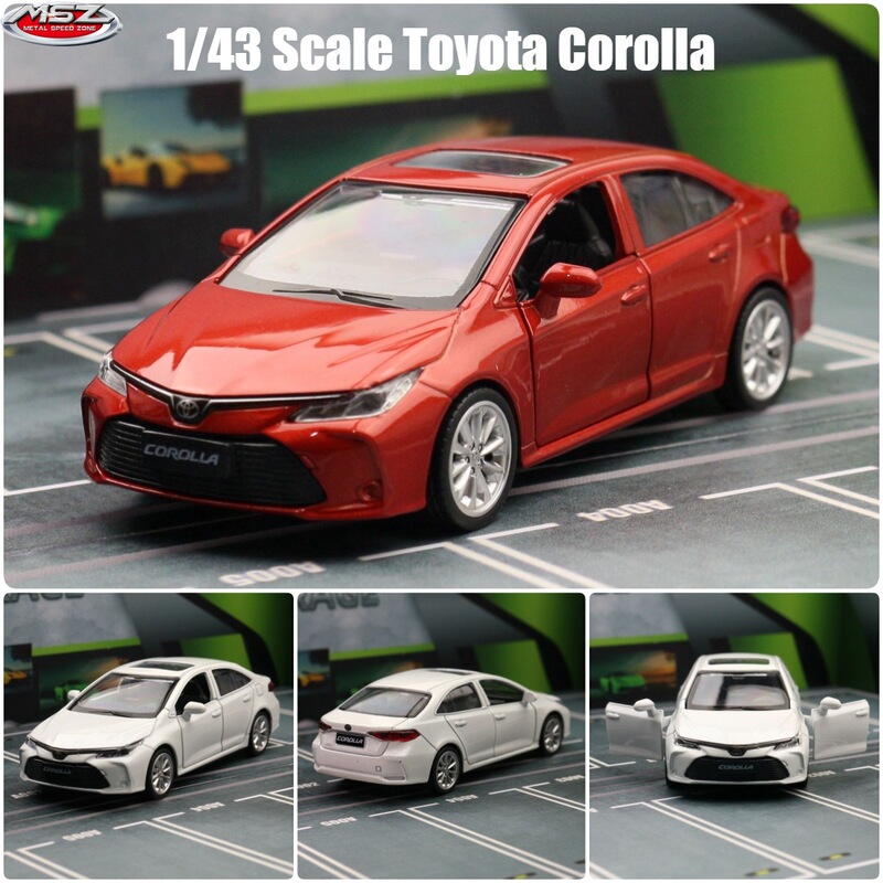 Caipo 1:43 alloy car model Toyota Corolla Hybrid Car children's toy pull back door 67113