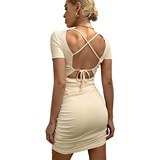 (Трансграничная торговля), сексуальный ремень, платье с коротким рукавом, юбка, мини-юбка, европейский стиль, красивая спина, в обтяжку