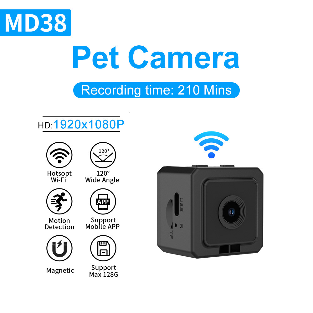 Md38 Cross-Border New Product Hd 1080P Pet Camera Wifi Camera Sports Camera Outdoor Cycling