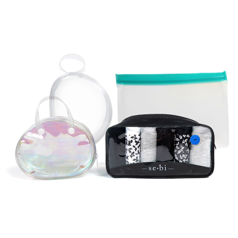 透明pvc文胸包装收纳袋纽扣袋 内裤隐形胸贴磨砂按扣立体拉链袋