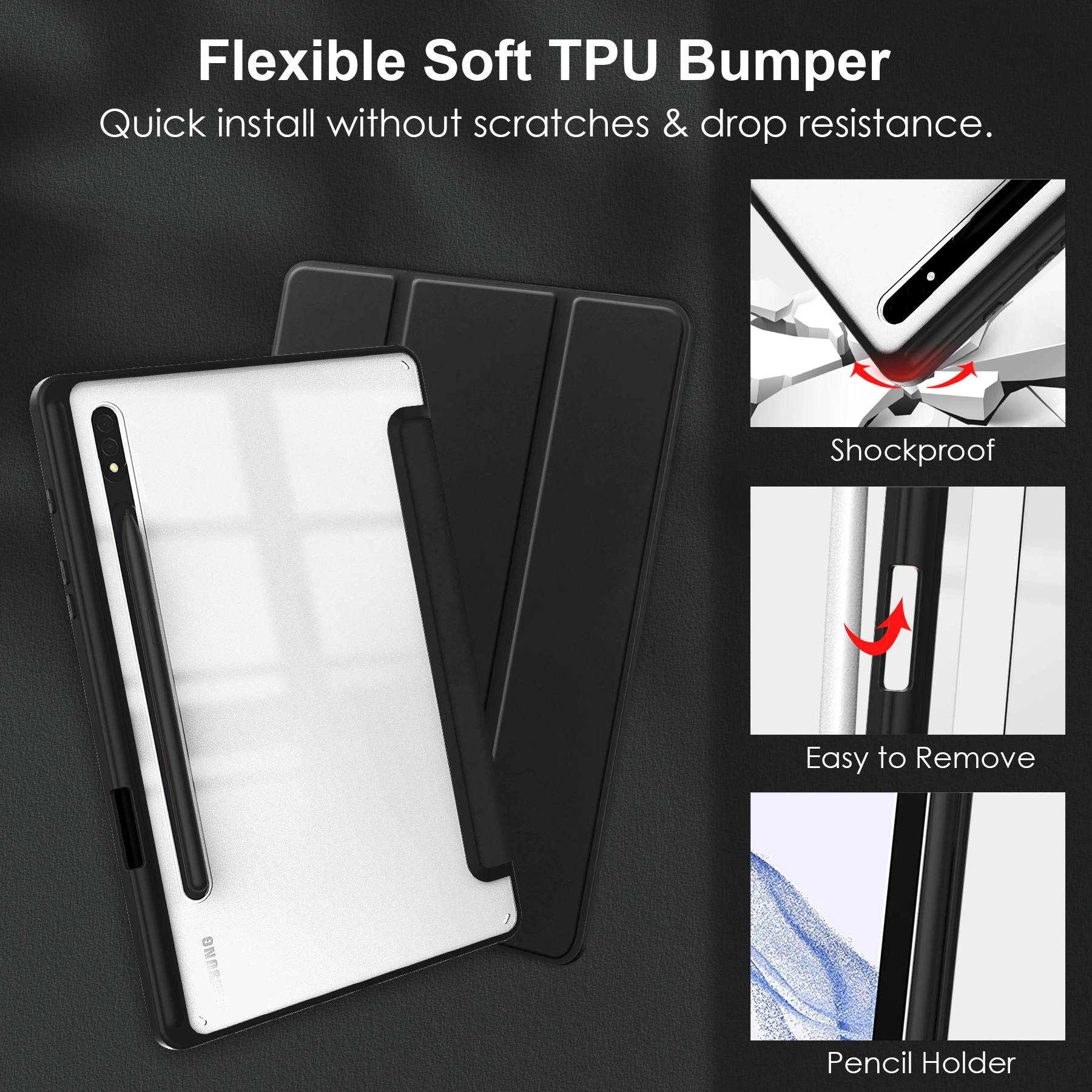Samsung, acrylic protective case, fall protection, 11 inch
