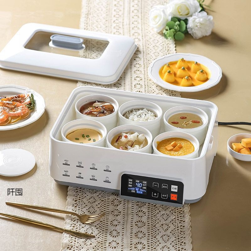 智能电炖盅隔水炖家用全自动电炖锅炖盅陶瓷蒸煮一体锅蒸炖锅三层