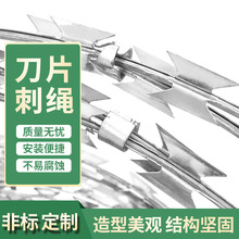 防锈刀片刺绳防爬围墙网防盗阻隔刀片刺网刀刺网带刺铁丝刀片刺线