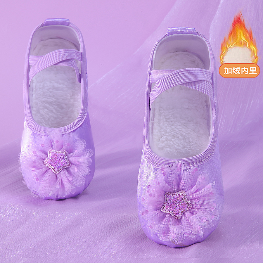 Fleece-Lined Thickened Baby Non-Slip Floor Socks Children's Autumn and Winter Cat Paw Dance Practice Body Shoes