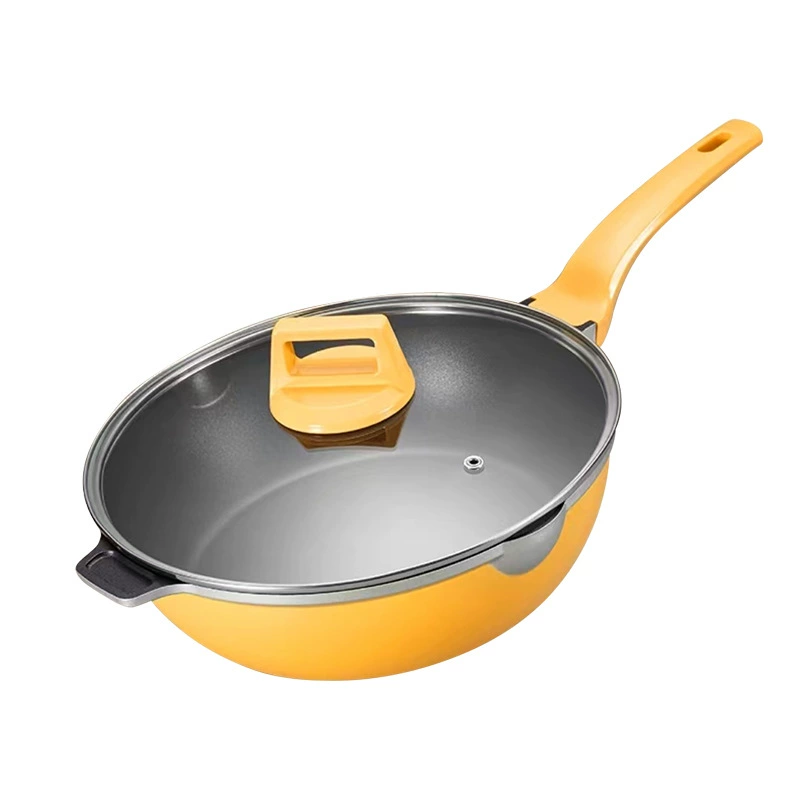 Потиновые изделия с нескользким дизайном из титана, посуда для приготовления пищи в бытовых условиях, алюминиевый литьевой вок многофункциональная сковорода