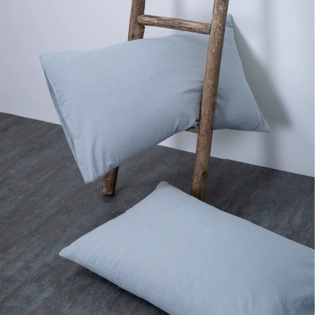 Japanese unprinted style solid color washed cotton three or four piece set, skin-friendly, breathable, naked sleeping grade single and double bedding home textiles