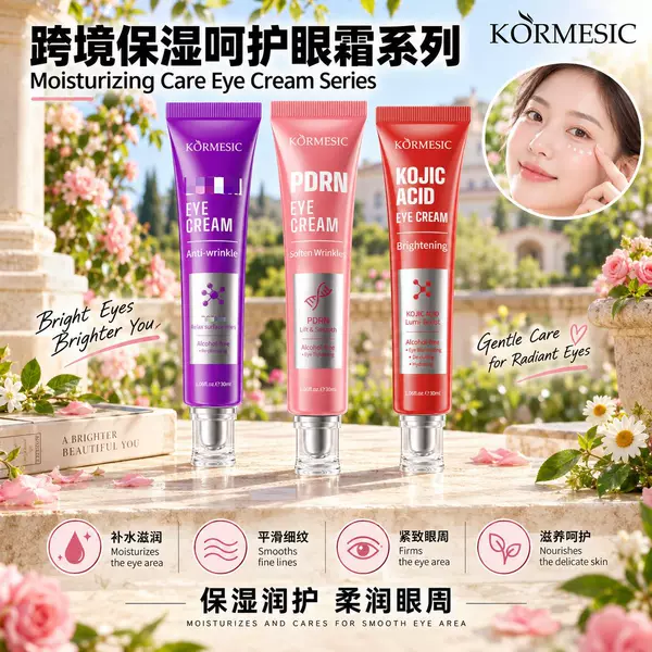 Cross-border KORMESIC Kojic Acid Brightening Eye Cream, a soft and moisturizing formula that relieves fatigue, available for wholesale export