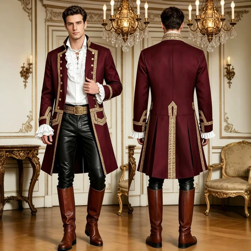 Cosplaydiy Men's 18Th Century Colonial Military Uniform Tailcoat Costume Medieval Victorian Men's Cosplaydiy Men's 18Th Century Colonial Military Uniform Tailcoat Costume Medieval Victorian Men's