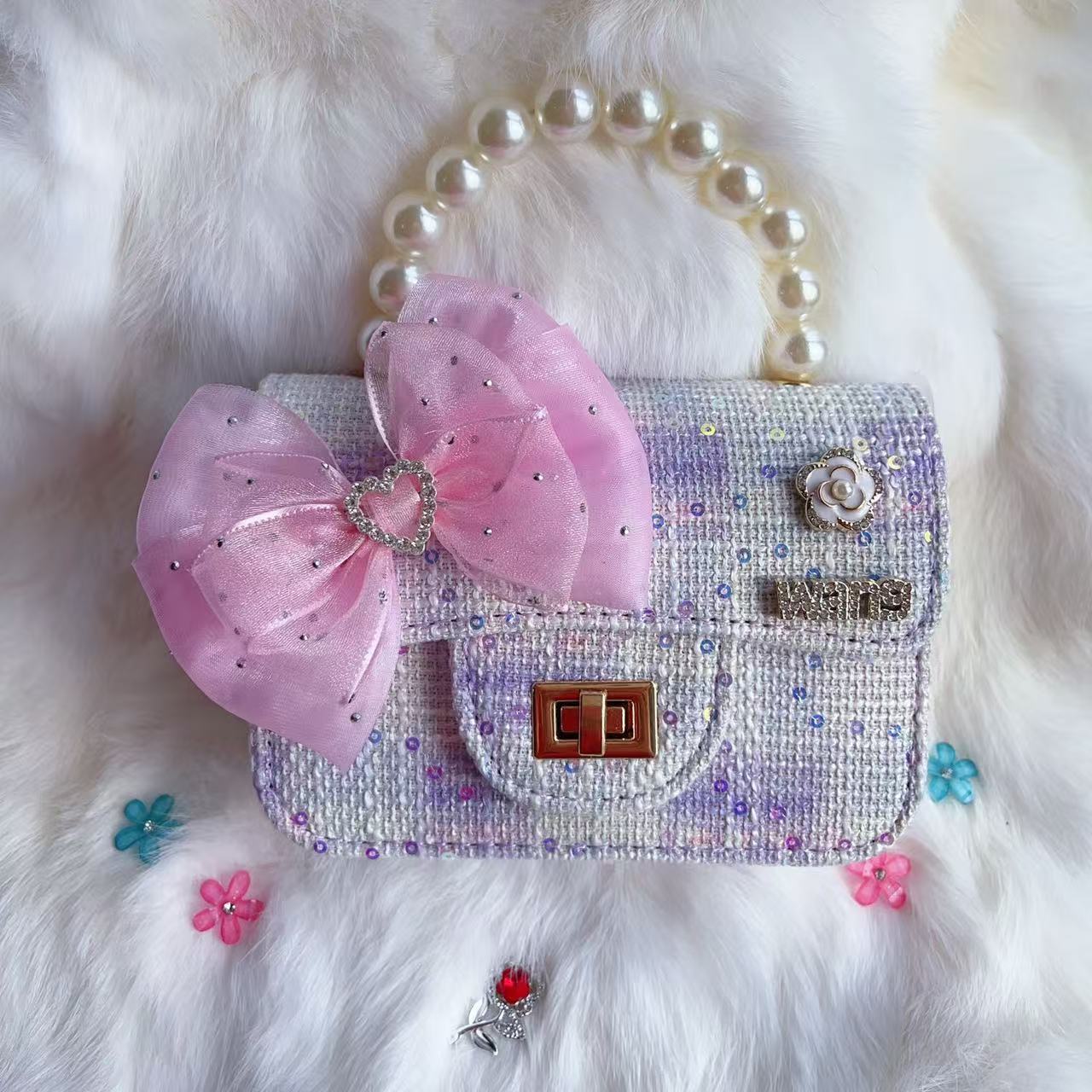 Nuevo tipo de bolsos para niños, bolsos de moda, bolsos de princesa de viento, bolsos portátiles lindos para chicas, bolsos de red para bebés.