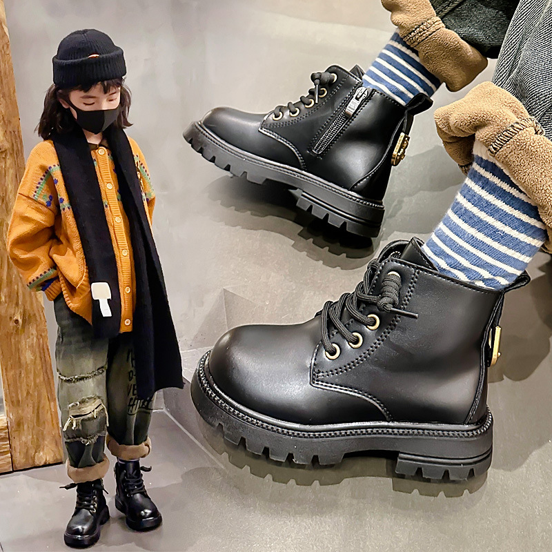 2023 Herfst Maillard Leren Martin-laarzen voor kinderen voor jongens en meisjes Enkele laars Mode Britse knappe antislip_voghion.com