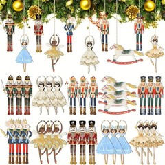 20の新しいクロスボーダークリスマスクリエイティブバレエくるみ割り人形兵士木製パーティーペンダント。 環境に優しい素材