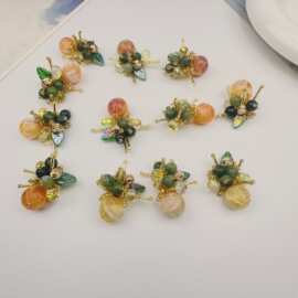 田园风柿柿如意串珠 diy发簪耳饰耳环发饰服饰衣帽鞋花包辅料配件