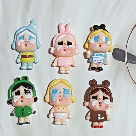 New Glossy Crying Baby Cartoon Girl Resin Accessories DIY Cream Glue Mobile Phone Case Water Cup Shoe Clothing Accessories Accessories