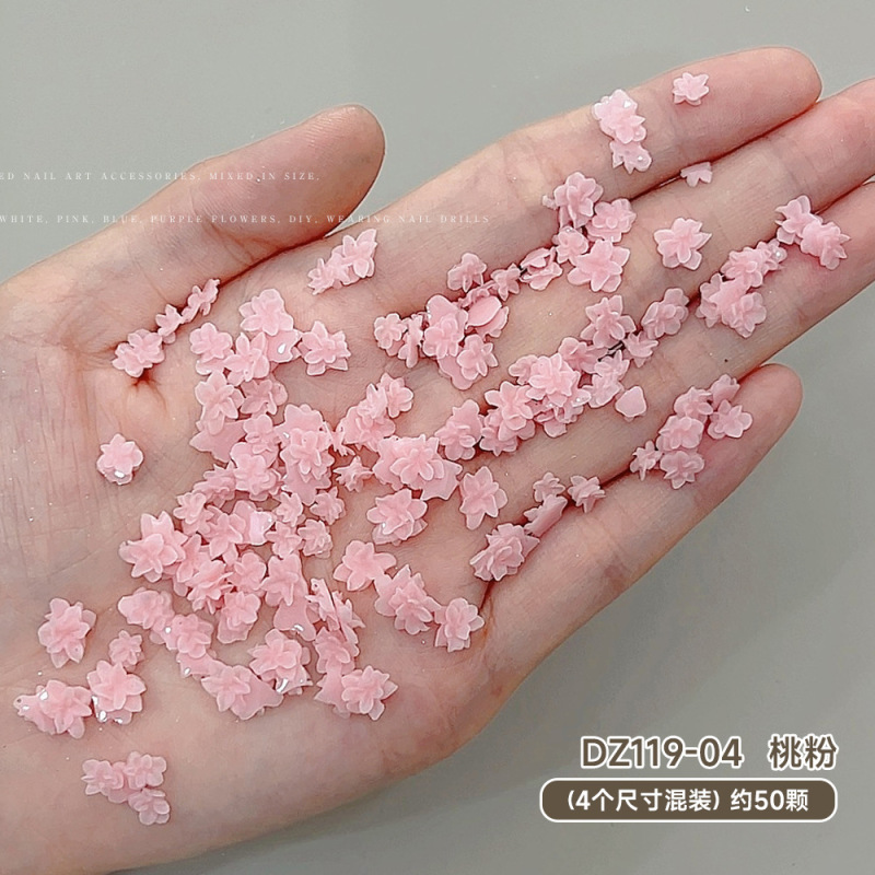 新款软雕花美甲饰品ins高级国风荷花白色仿真立体树脂花指甲装饰|undefined