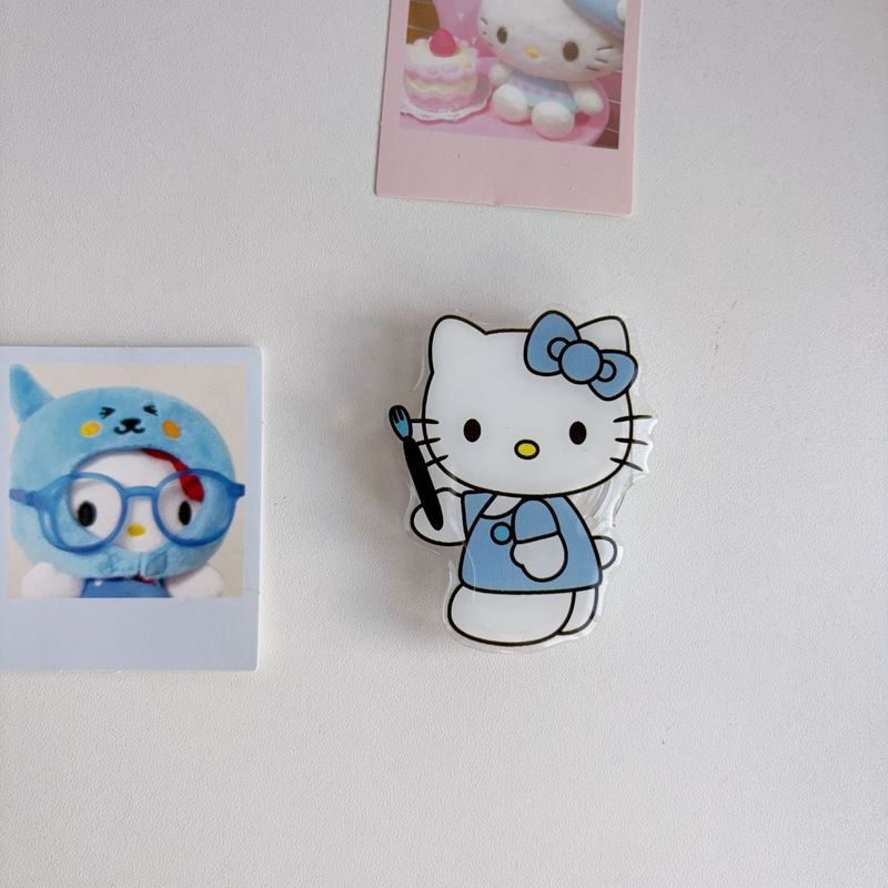 蓝色系天使翅膀kitty支架适用任何手机气囊3m粘贴式桌面懒人|undefined