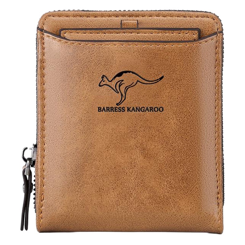 Men's Anti-Theft Wallet Short Zipper Multifunctional Driver's License Card Holder Men's Wallet 0177B