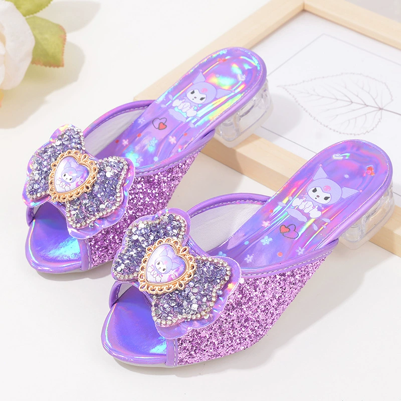 Летние тапочки для девочек Корейская версия новой обуви принцессы Куломи Детская маленькая девочка хрустальные туфли Детские сандалии