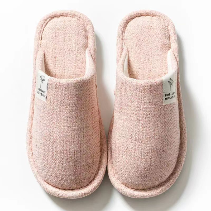 Autumn and Winter Linen Slippers with Closed Toes for Home Use, Couple Indoor Floor Slippers, Postpartum Men and Women, Non-Slip Soft Sole, Warm Home Use Autumn and Winter Linen Slippers with Closed Toes for Home Use, Couple Indoor Floor Slippers, Postpartum Men and Women, Non-Slip Soft Sole, Warm Home Use