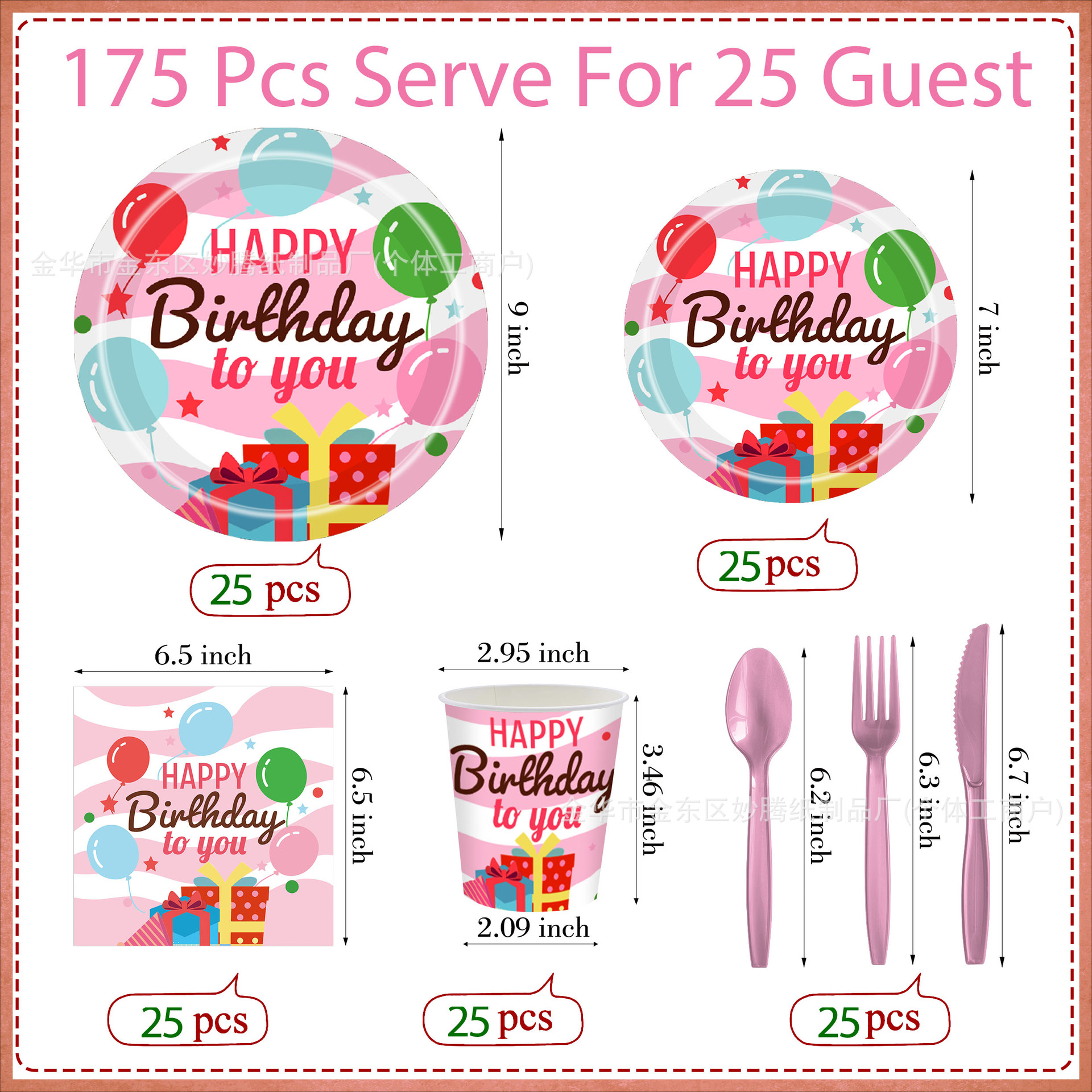 Nuevo feliz cumpleaños transfronterizo cubiertos desechables de fiesta de cumpleaños diseño de platos de papel desechables