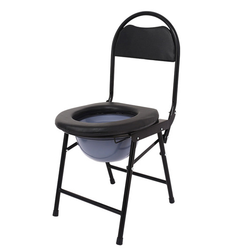 Manufacturer wholesale high back foldable toilet chair for disabled, elderly, pregnant women, portable bathing toilet chair