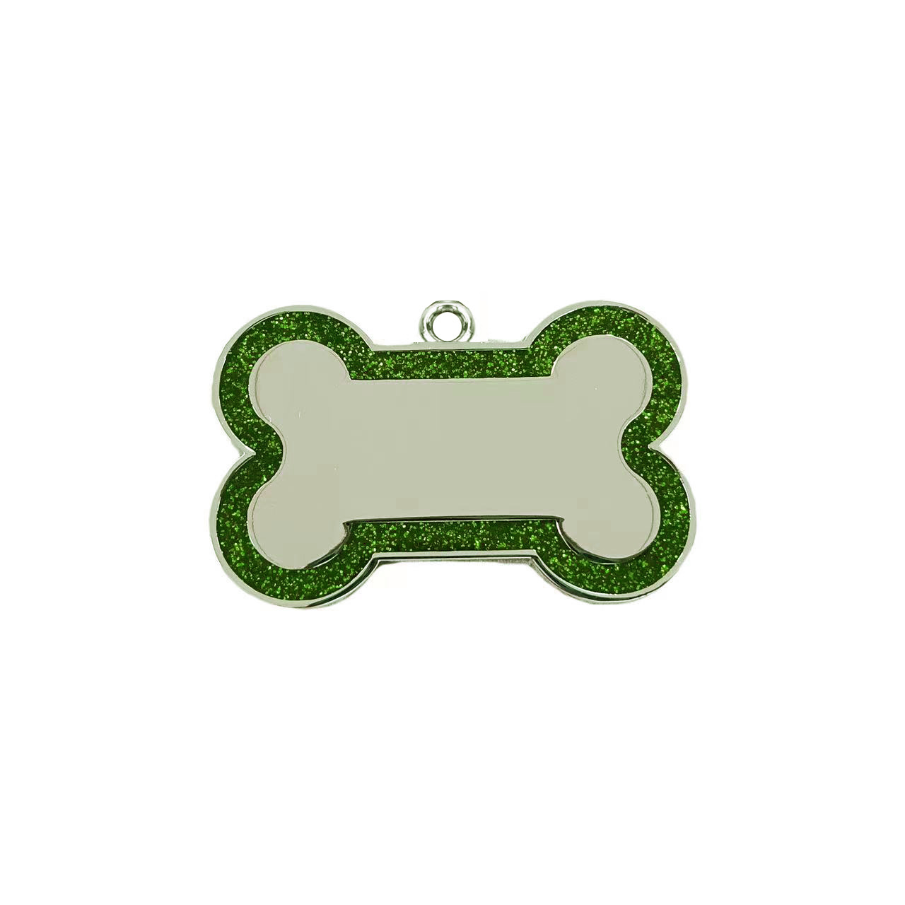 Aleación de zinc perro anti-perdida hueso transfronterizo borde polvo flash pet collar colgante etiqueta colgante grabación láser